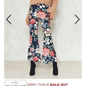 Brand new nasty gal kick flare floral pants